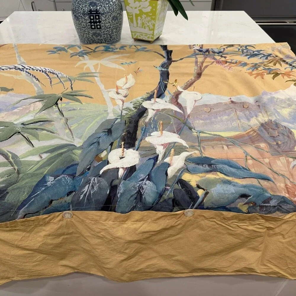 Williams Sonoma Home - Painted Peacock Luxury Duvet Cover (King size) - Picture 1 of 5